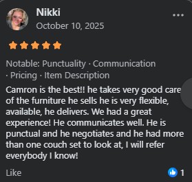Facebook Marketplace review from Nikki